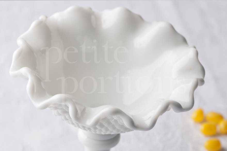 english hobnail ruffled compote petite portions
