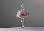 Compotes & Bowls - Diamond Point Lidded Compote