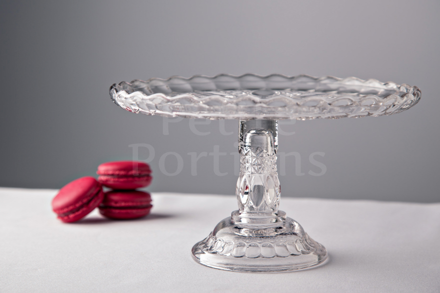 crystal footed glass small cake stand petite portions